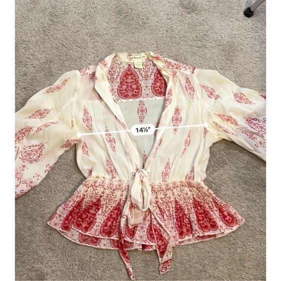 Vintage Y2K Boho Cotton/Silk Forever 21 Boho Handkerchief Top MEDIUM - Picture 7 of 7